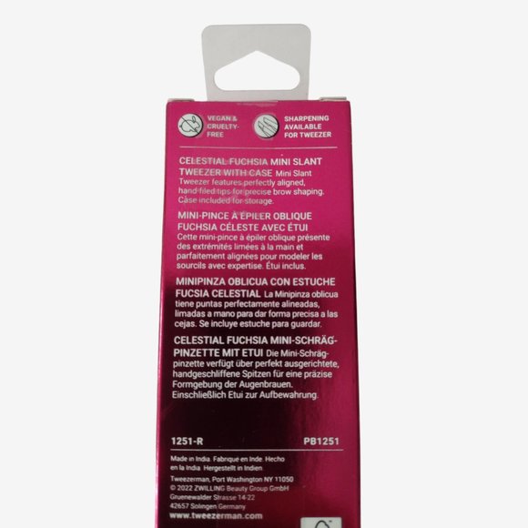 Tweezerman Limited Edition Mini Slant Tweezer with Case Celestial Fuchsia - Picture 3 of 4